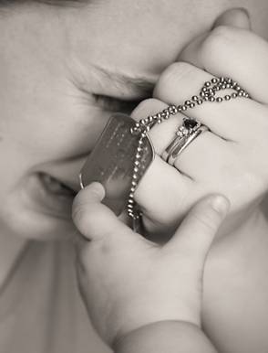 Mom and baby with Dog Tags