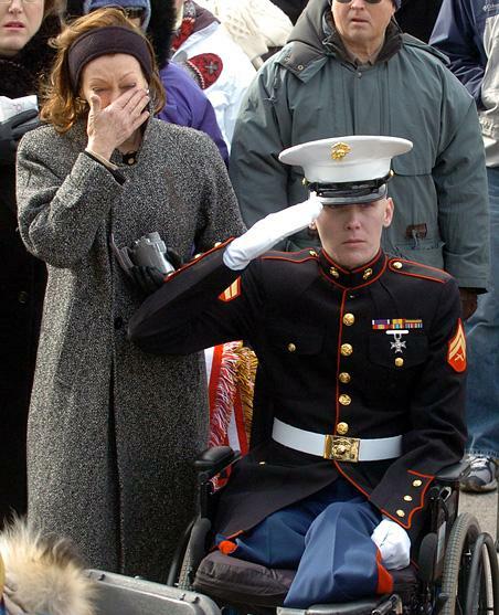 Marine in wheelchair